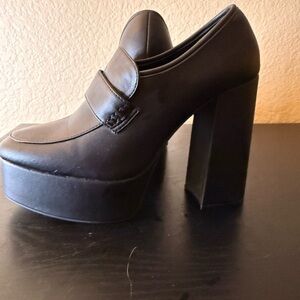 Madden Girl Dean Black Platform Loafers